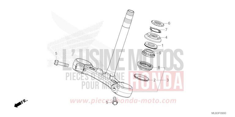 TIGE DE DIRECTION de Hornet 750 MAT BALLISTIC BLACK METALLIC (NHA86) de 2025